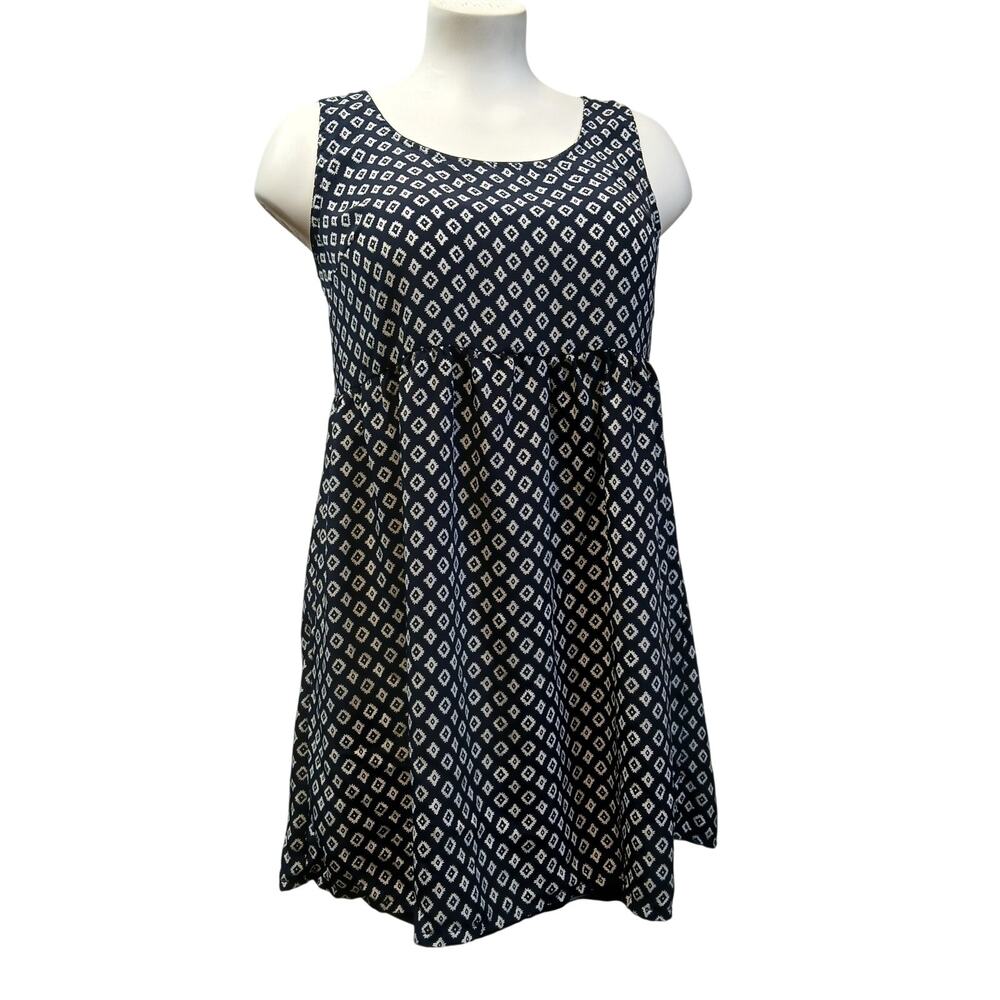 Vintage Style AnM Sleeveless Boho Geometric Babydoll Dress Medium